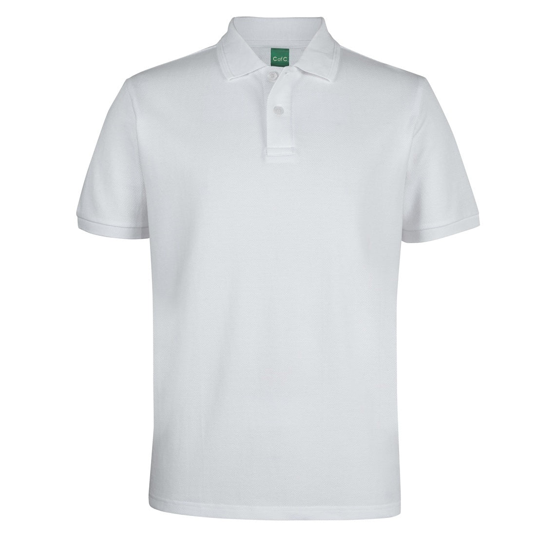 JBs Wear 2PCS C of C 320g Popcorn Cotton Polo - White - Alternative Front View