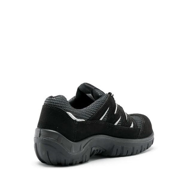 Black athletic shoe on a white background