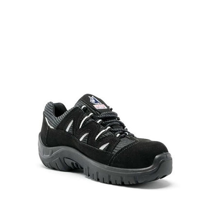 Black and gray sneaker on a white background
