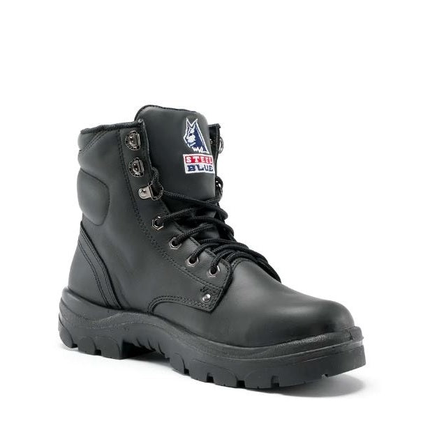 Steel Blue 322102 Argyle: Nitrile Outsole Lace Up Boots - Black - Angled View