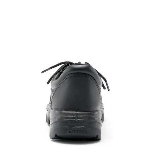 Black shoe on a white background