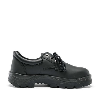 Black safety shoe on a white background