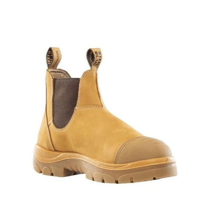 Steel Blue 312601 Hobart Scuff Safety Slip On Boots - Wheat - Angled View