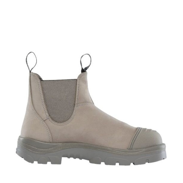 Grey boot with a white background