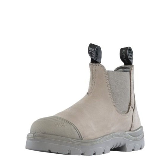 Gray boot with a white background