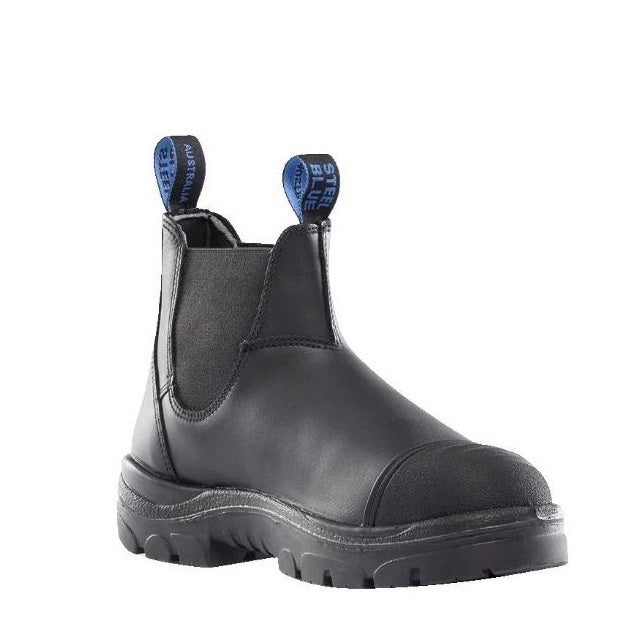 Steel Blue 312601 Hobart Scuff Safety Slip On Boots - Black - Angled View
