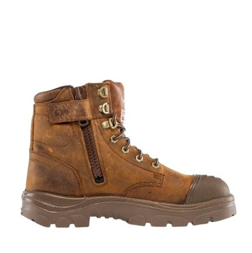 Steel Blue 312639 Argyle Zip Scuff Waterproof Safety Boots - Distressed Brown - Side View