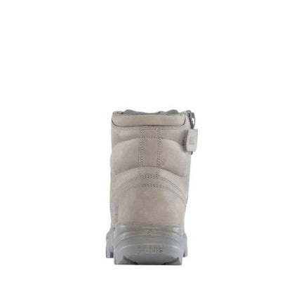 Grey winter boot on a white background