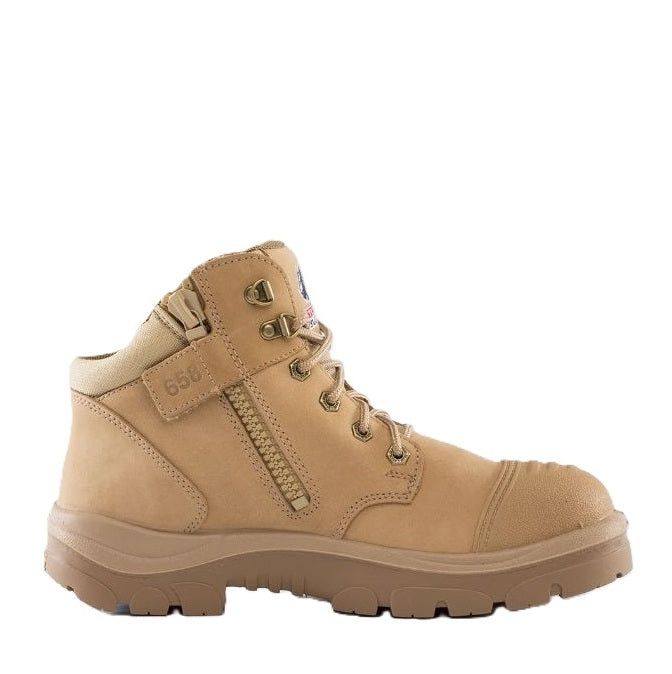 sand coloured zip sided tradie Steel Blue 312658 Parkes Zip Scuff Safety Boots
