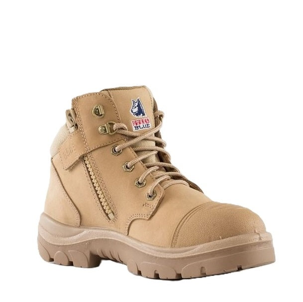 Steel Blue 312658 Parkes Zip Scuff Safety Boots - Sand - Angled View