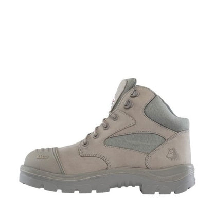 Gray boot on a white background