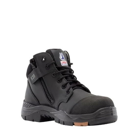 Steel Blue 317538 Parkes Zip Composite TPU/Scuff Toe Safety Boots - Black - Angled View