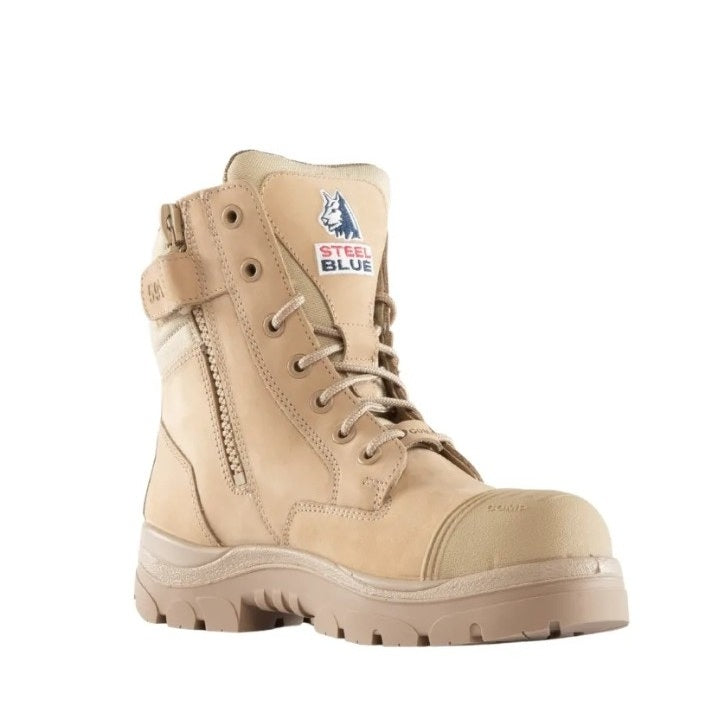 Men's  light coloured Steel Blue composite toe protection safety boots