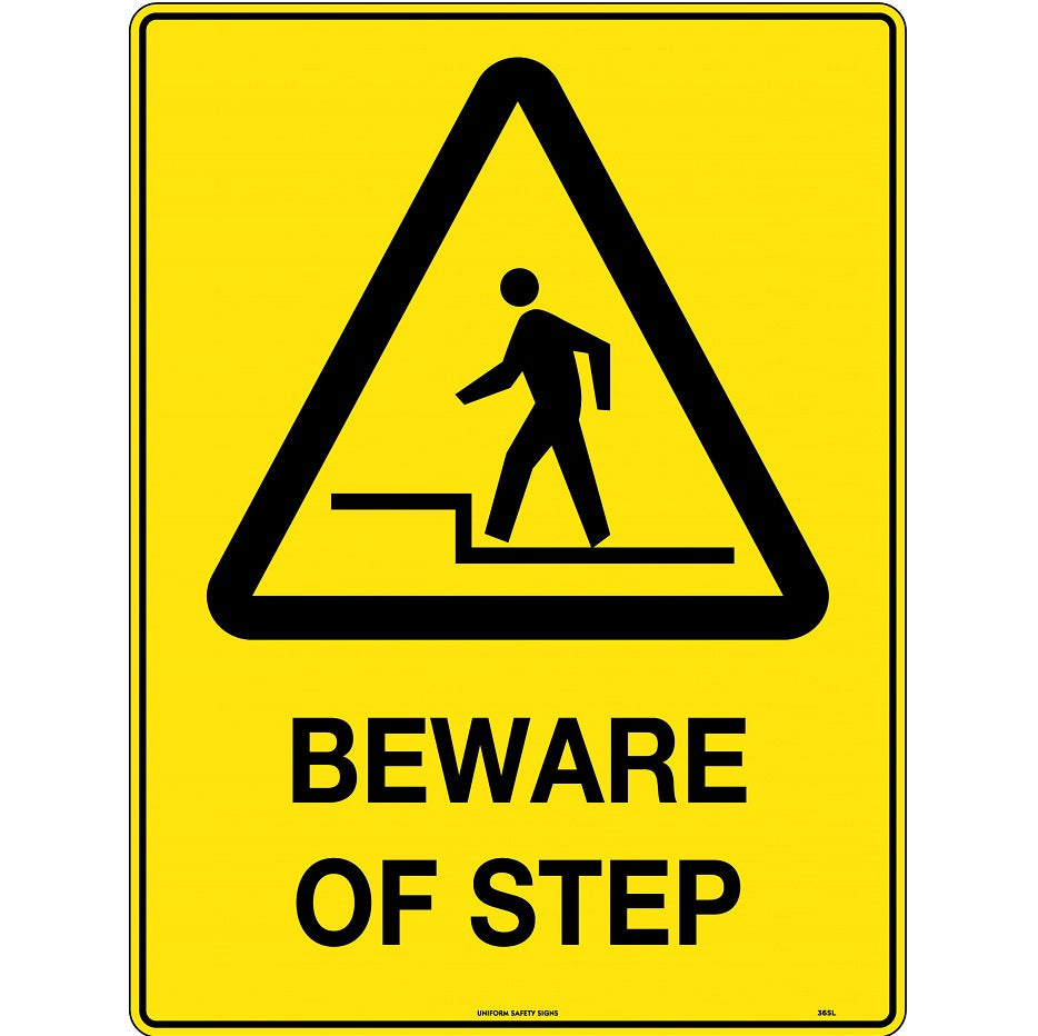 Uniform Safety Signs 365DA Beware Of Step - Self Adhesive