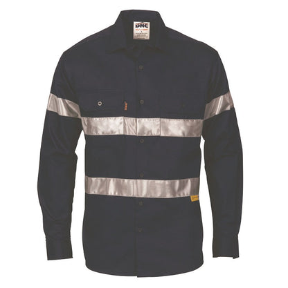 DNC 3835 Hi Vis Drill Shirt With 3M R/Tape- Long Sleeve