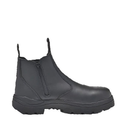 Black Extra wide toe Wide Load 390BZN Soft Toe Elastic Sided+ Zip Non Safety Boots