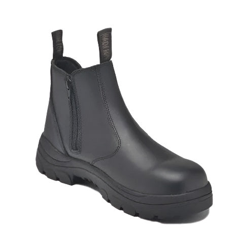 Black Wide Load 390BZN Soft Toe Elastic Sided+ Zip Non Safety Boots