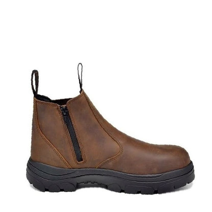 Brown Wide Load 390CZN Elastic Sided Boots + Zip Non Safety Boots