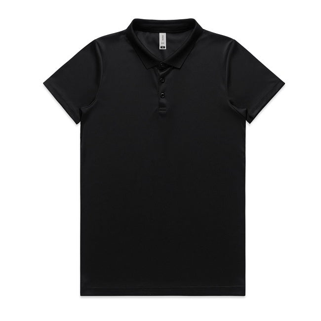 AS Colour 4425 Womens Active Work polo - Black - Front View