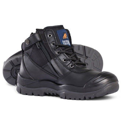 Mongrel 461020 Black ZipSider Safety Boot With Scuff