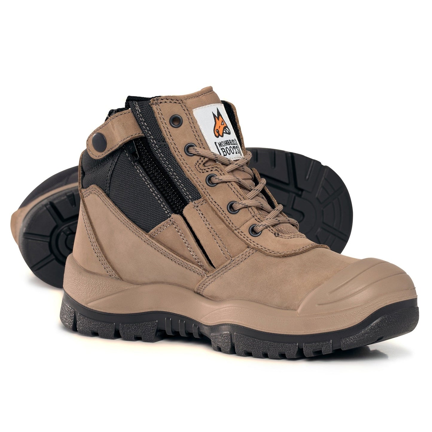 Mongrel 461060 Stone ZipSider Safety Boot With Scuff