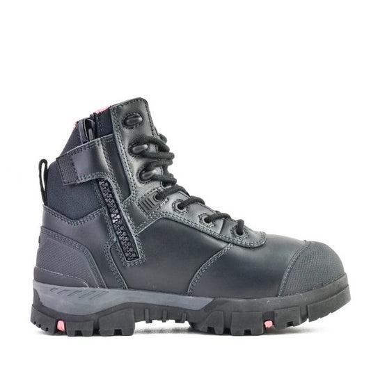 Black Zip Sided Safety Toe Bata 504-66012 Avenger Ladies Black Composite Safety Boot
