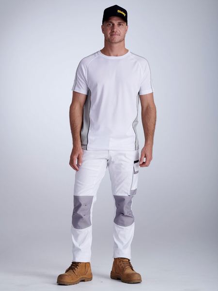 Bisley BPC6422 Painters White Contrast Cargo Work Pants 
