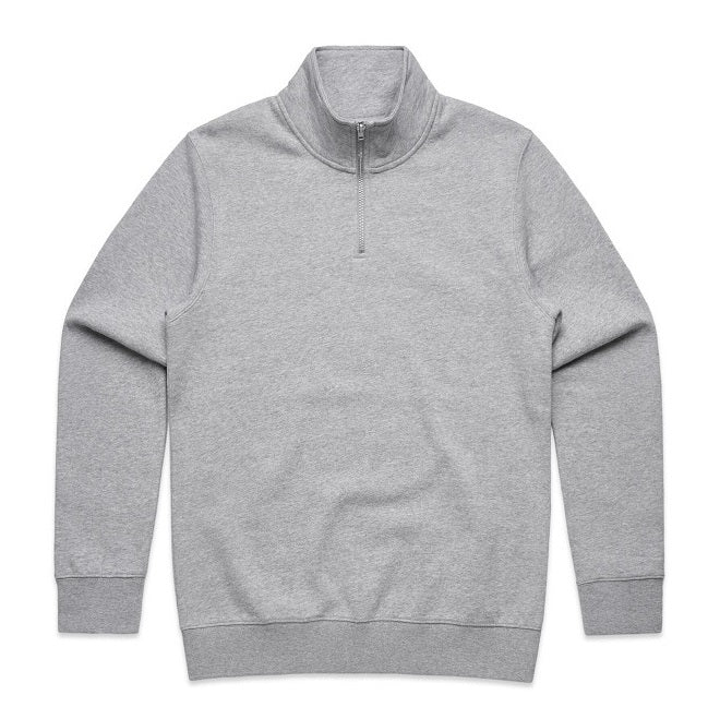 AS Colour 5125 Stencil Half Zip Crew - Grey Marle - Front View