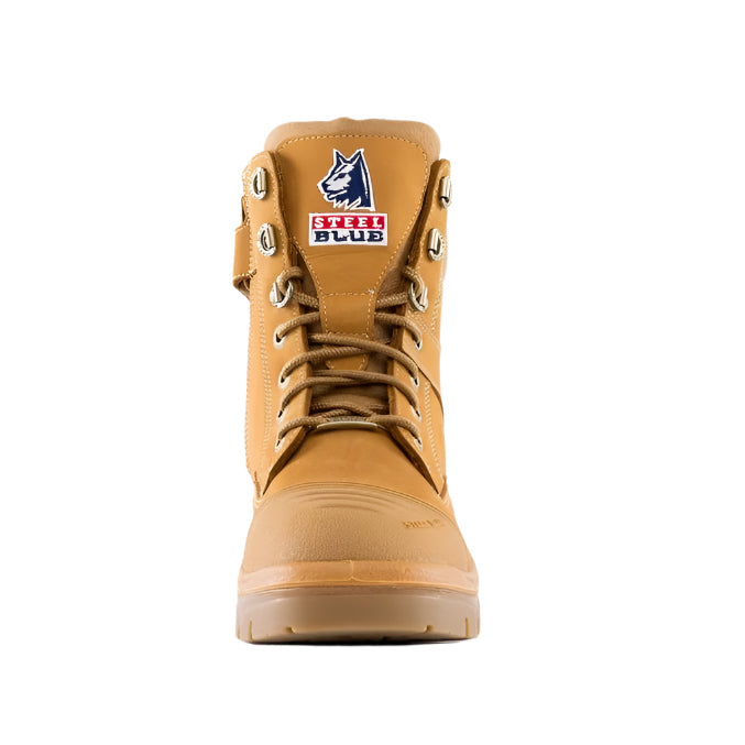 Steel Blue 512719 Ladies Southern Cross Zip Scuff Cap Boots - Wheat colour - Front view with Scuff Cap