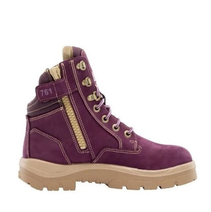 Purple slip resistant Steel Blue 512761 Southern Cross Zip Ladies Safety Boots