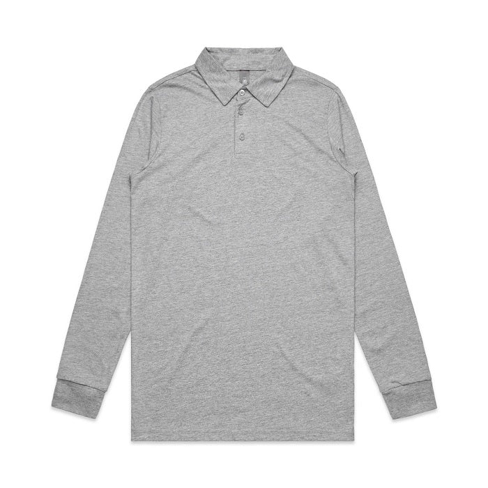 Long Sleeve Polo Mens Gray