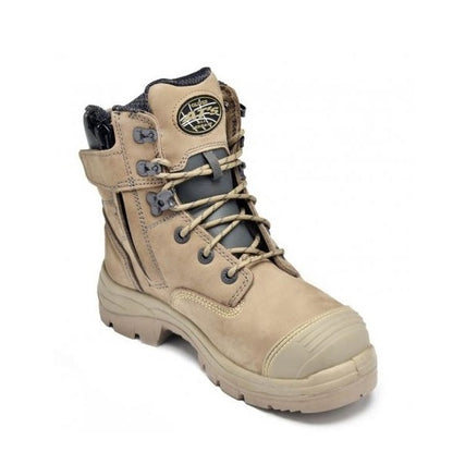 Oliver 55-352Z Stone Lace Up Zip Side 6 Boots