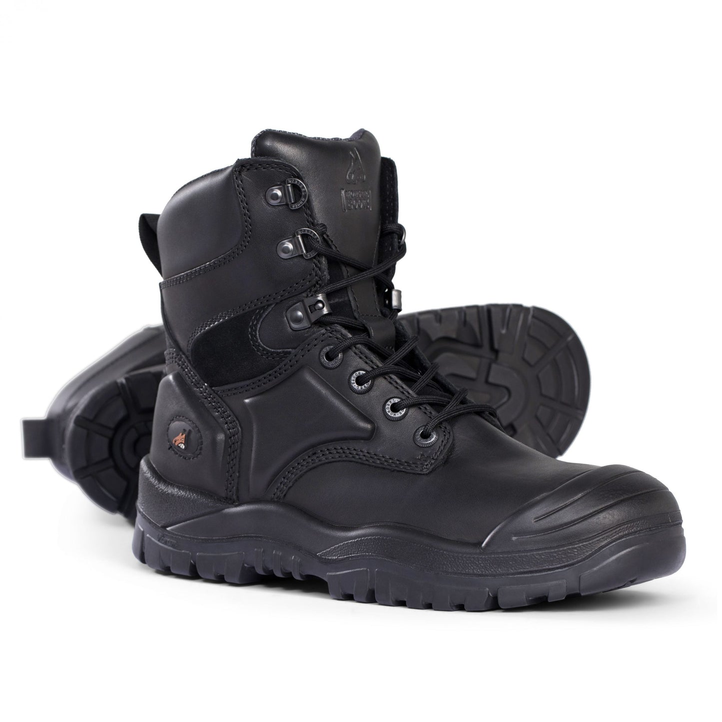 Mongrel 550020 DISCONTINUED Black High Leg Lace Up Boot w/ Scuff Cap Safety Boot