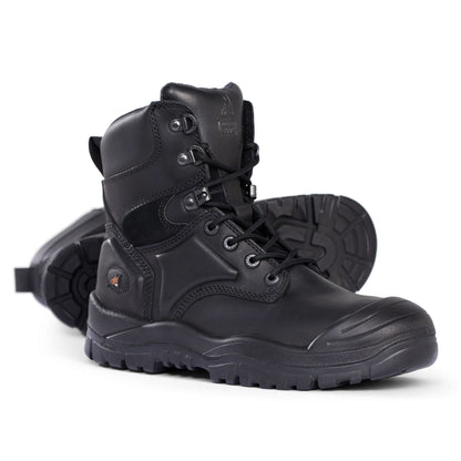 Mongrel 550020 DISCONTINUED Black High Leg Lace Up Boot w/ Scuff Cap Safety Boot