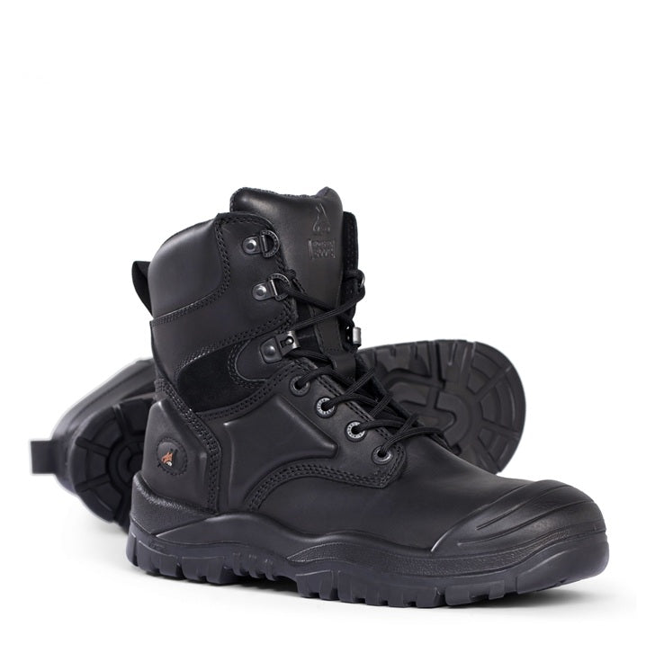 Mongrel 550020 DISCONTINUED Black High Leg Lace Up Boot w/ Scuff Cap Safety Boot