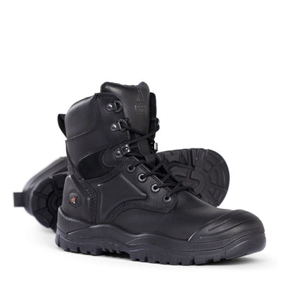 Mongrel 550020 DISCONTINUED Black High Leg Lace Up Boot w/ Scuff Cap Safety Boot