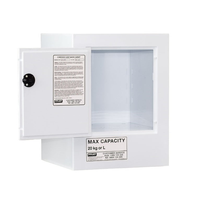 Pratt 5512PSPH CLASS 8 Corrosive Substance Storage Cabinet Polyprophylene 20L 1 Door 1 Shelf