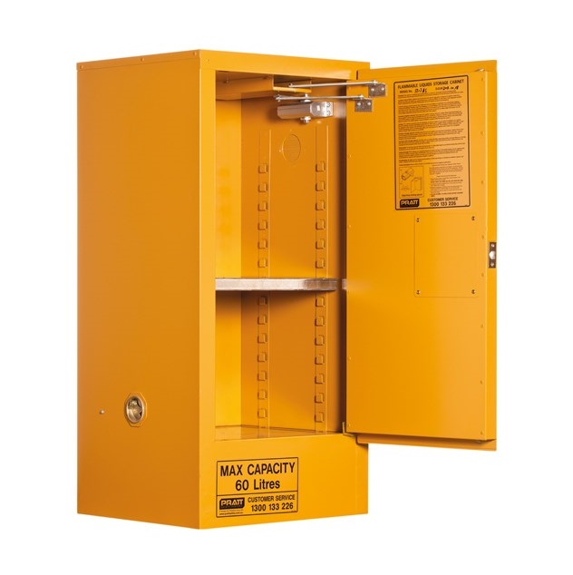 Pratt 5517AS CLASS 3 Flammable Liquid Storage Cabinet 60L 1 Door 2 Shelf