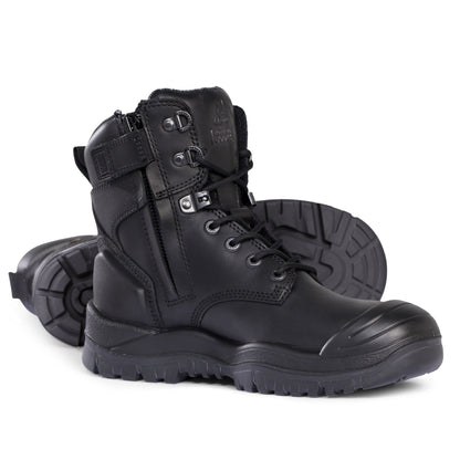 Mongrel 561020 Black High Leg ZipSider Safety Boot With Scuff Cap