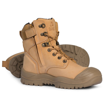 Mongrel 561050 Wheat High Leg ZipSider Safety Boot With Scuff Cap