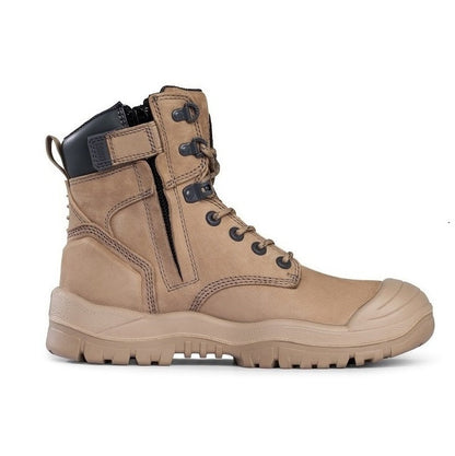 Mongrel 561060 Stone High Leg ZipSider Safety Boot With Scuff Cap