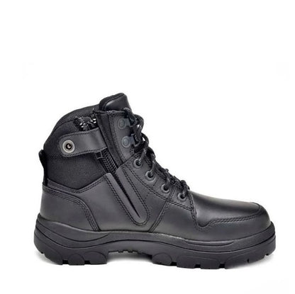 Black extra wide toe Wide Load 590BZN 6 Inch Black Soft Toe Zip / Lace Up Non Safety Boots