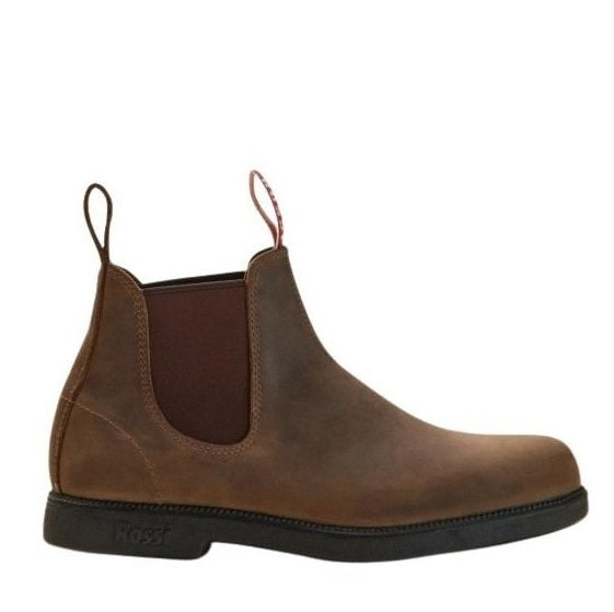 Rossi 607 Booma Elastic Side Soft Toe Boots - Brown - Side View