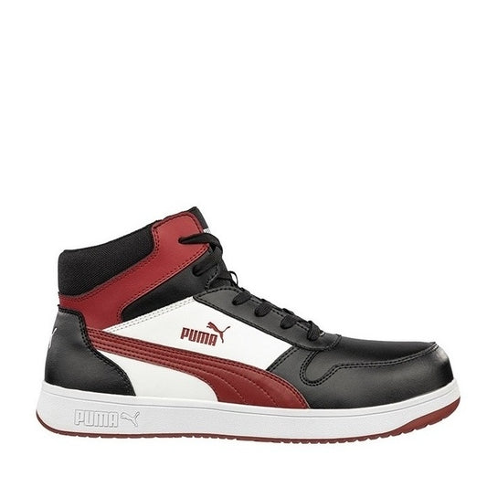 Black red and white heat resistant Puma 630057 Frontcourt Mid Safety Boots