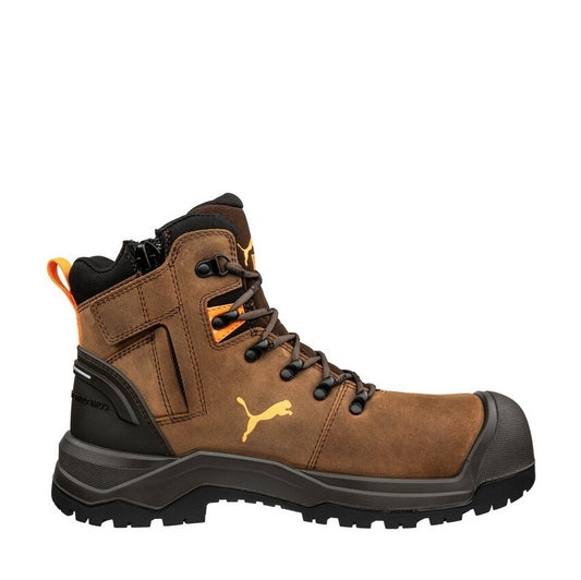 Brown Zip Sided Mining compliant Puma 632717 Iron HD Mid Brown Safety Boot