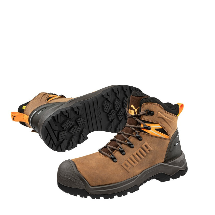 Brown Scuff Cap Zip Side Puma 632717 Iron HD Mid Brown Safety Boot