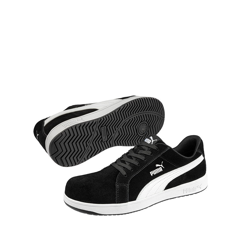 Black Suede with White Stripe Suede heat resistant Puma 640017 Iconic Suede Black Composite Safety Shoes
