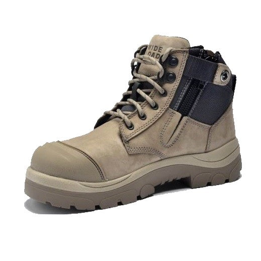 Wide Load 690SZ Stone 6" Zip Side Safety Boot