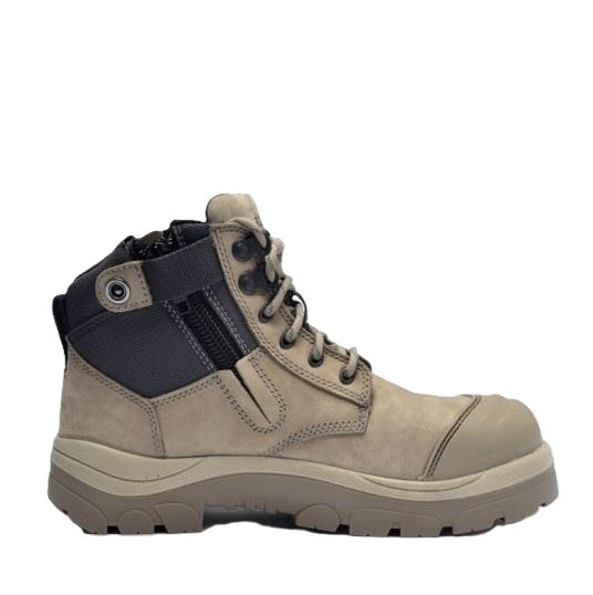 Wide Load 690SZ Stone 6 Zip Side Safety Boots - Zip Side View