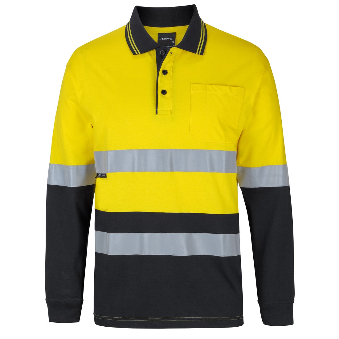 JB's Wear 6DCPL Hi Vis D+N L/S Cotton Polo